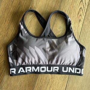Under Armour Gray and Black Printed Sports Bra